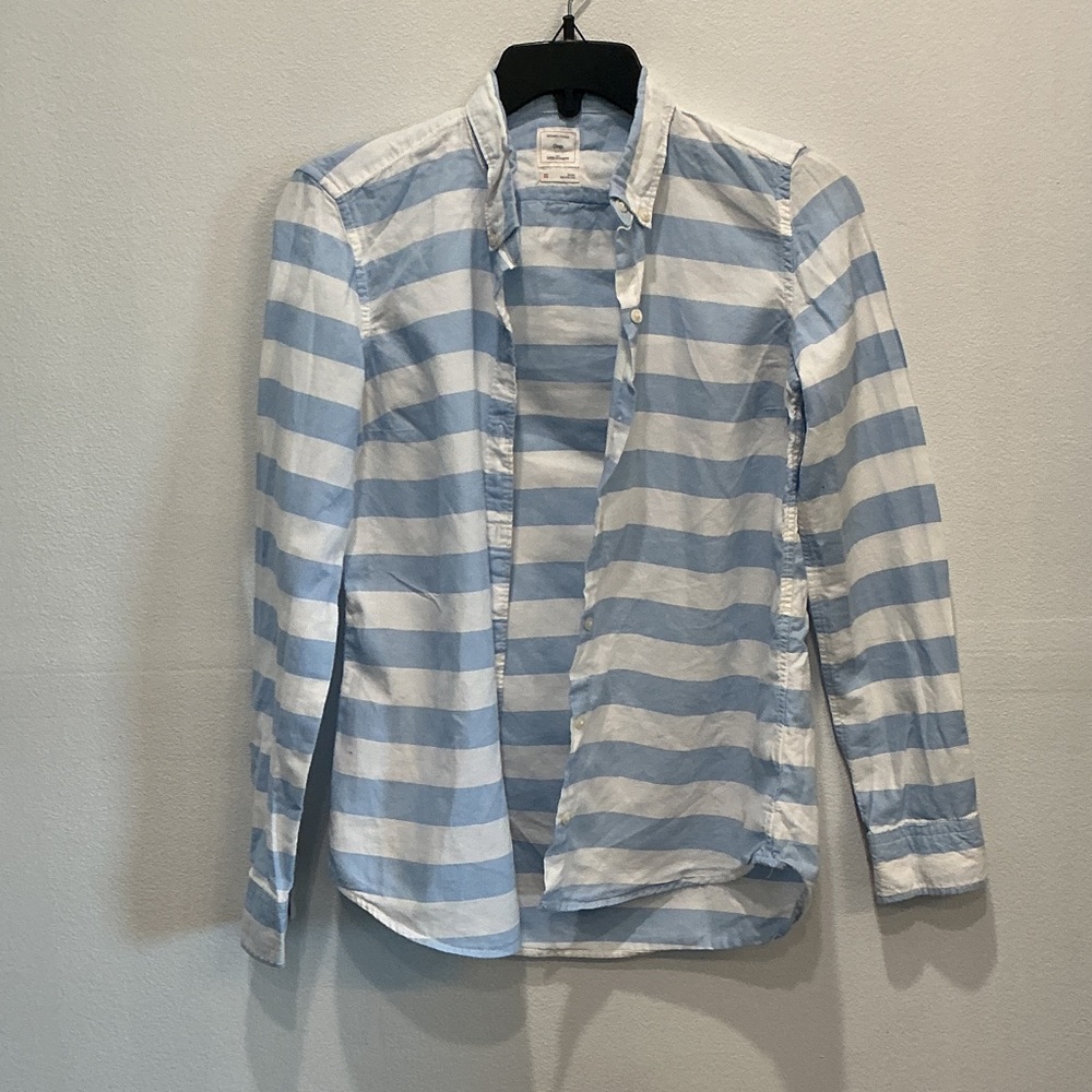 GAP Light Blue and White Striped Casual Shirt